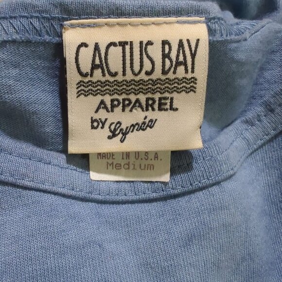 Cactus Bay Vintage light tie dye blue Maxi Dress Patriotic Flag Print Tie Back M - Picture 9 of 14